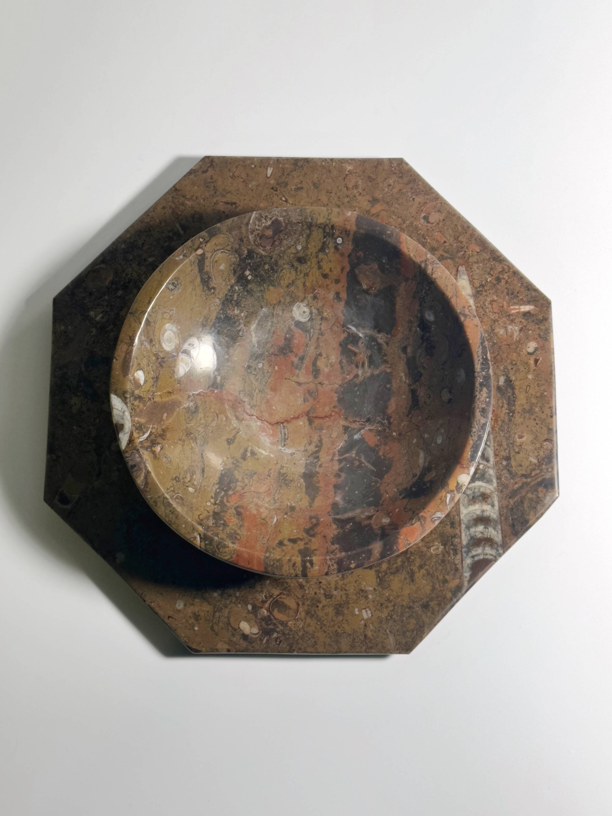 Ammonite Fossil Marble Placemat Bowl and Plate