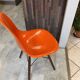 A dsw fiber red orange dowel walnut eames herman miller vintage 70 chair