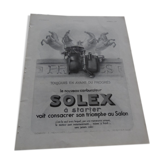 Former two-sided magazine advertising poster SOLEX/ BALTO, 1932