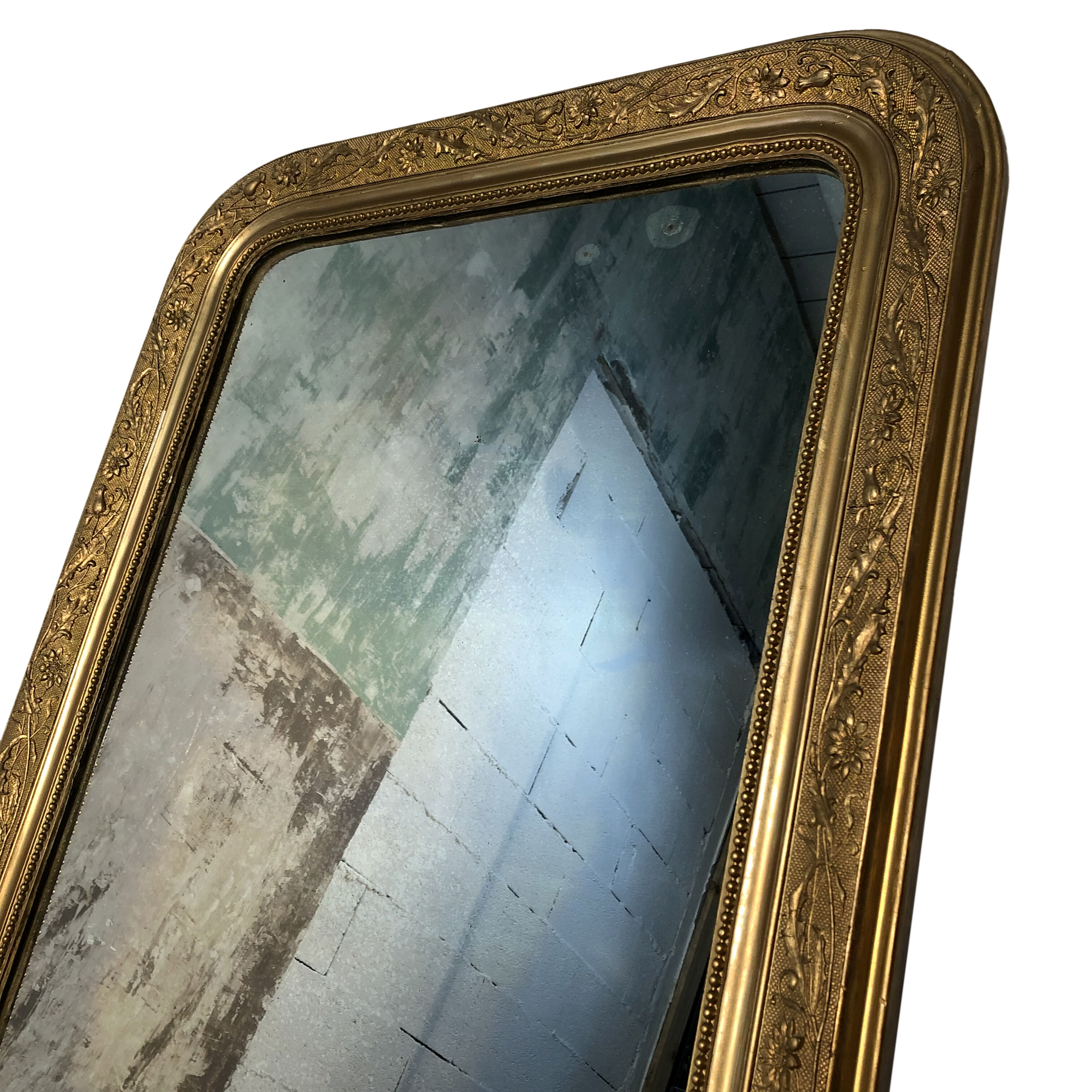 Former Louis Philippe mirror, mercury ice, 97x71cm