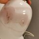 Table lamp in white and rose coloured glass designed by Michael Bang and manufactured by Holmegaard.