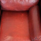 Beautiful red cowhide sleekly designed Chesterfield 2-seater sofa