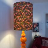 High vintage table lamp - 1970s - by Hustadt Leuchten - restored with a new shade