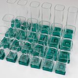 Set of 24 Luigi Bormioli Postmodern Light & Music Monet glasses, Italy, 1980s.