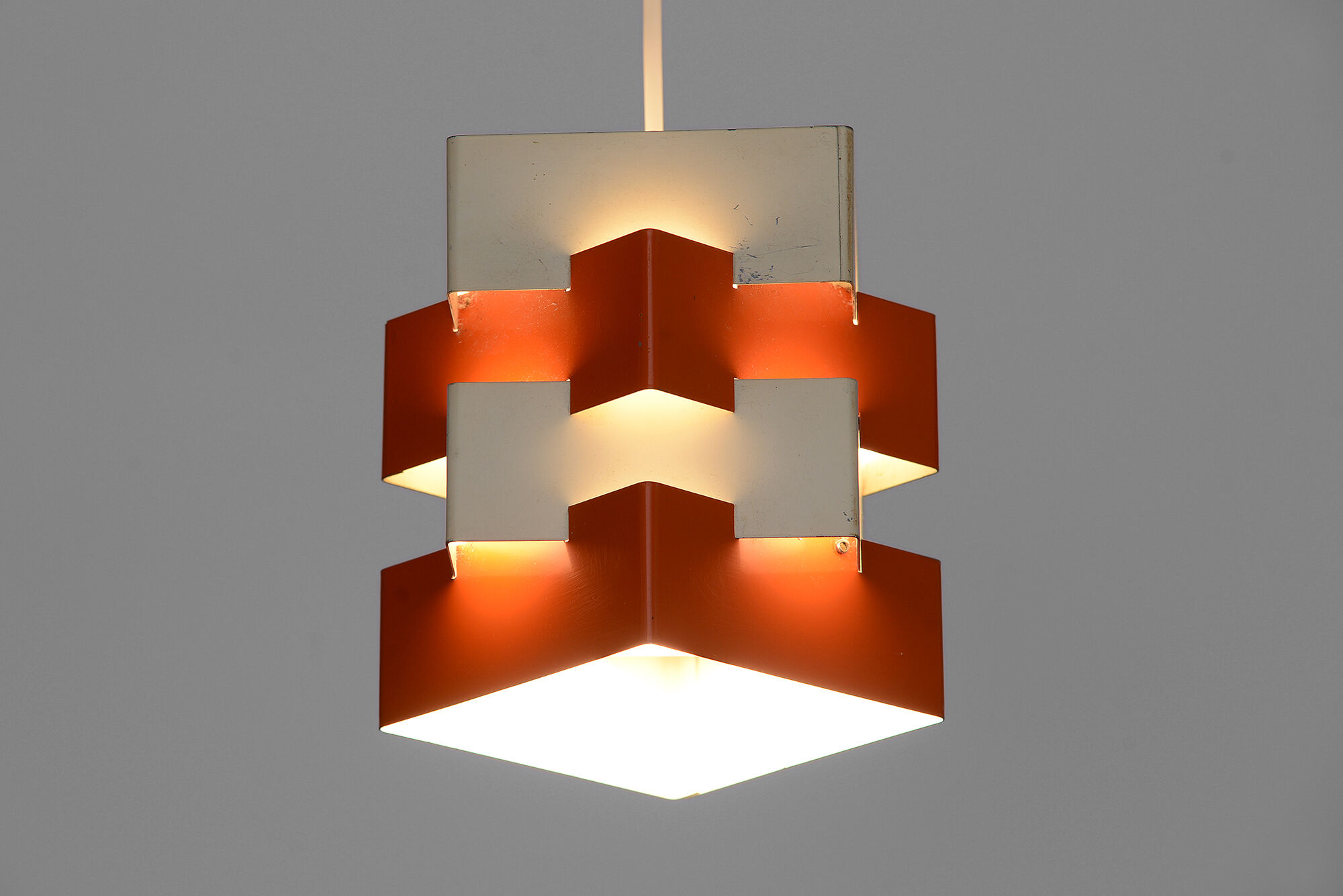 Metal pendant light "Nift" by Kronobergsbelysning. Sweden 1960s