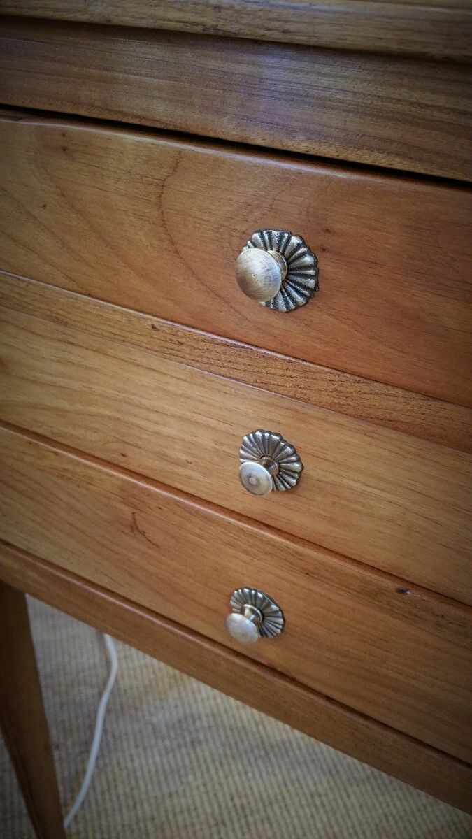 Meuble d'appoint 3 tiroirs en merisier début XXème