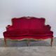 Red Louis XV living room