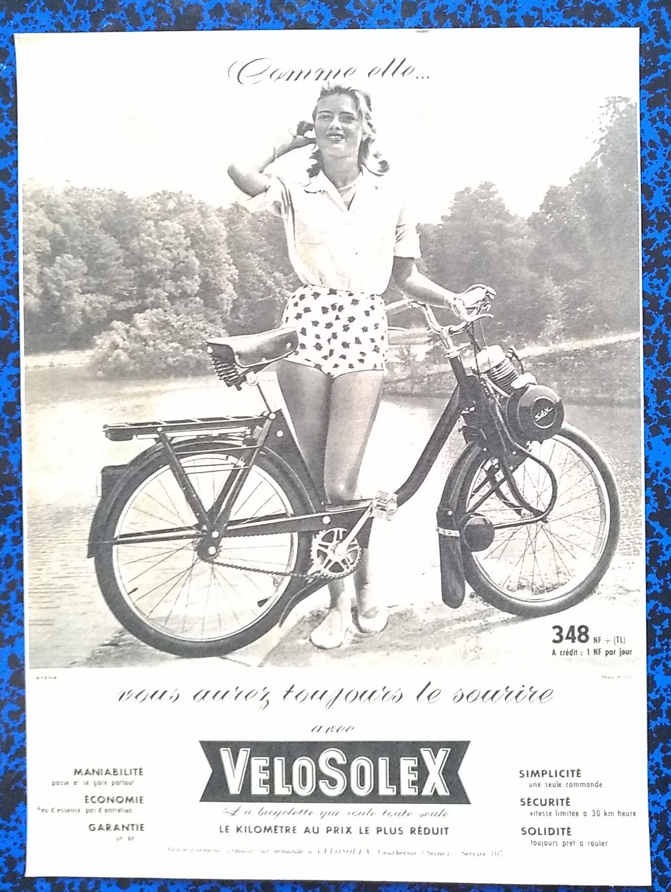 Bicycle Solex paper advertisement from a period magazine