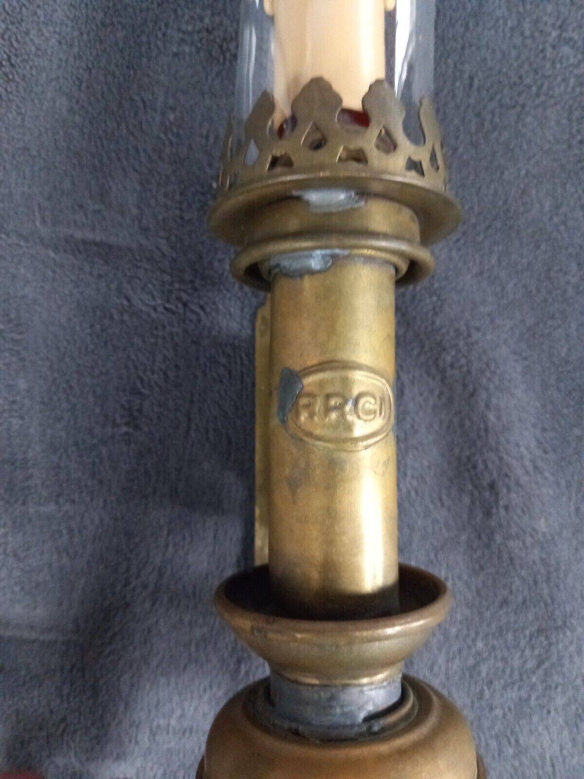 Old RRCI brass train wall lamp