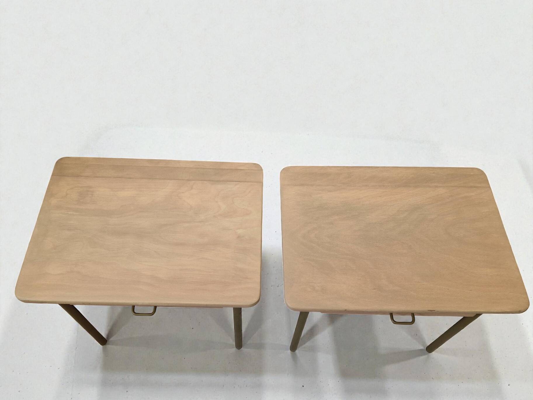 Ochre metal bedside table