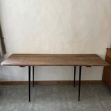 Wooden table, black metal legs