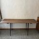 Wooden table, black metal legs