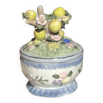 Sweetener or purple candy slip floral pattern and apples type English porcelain