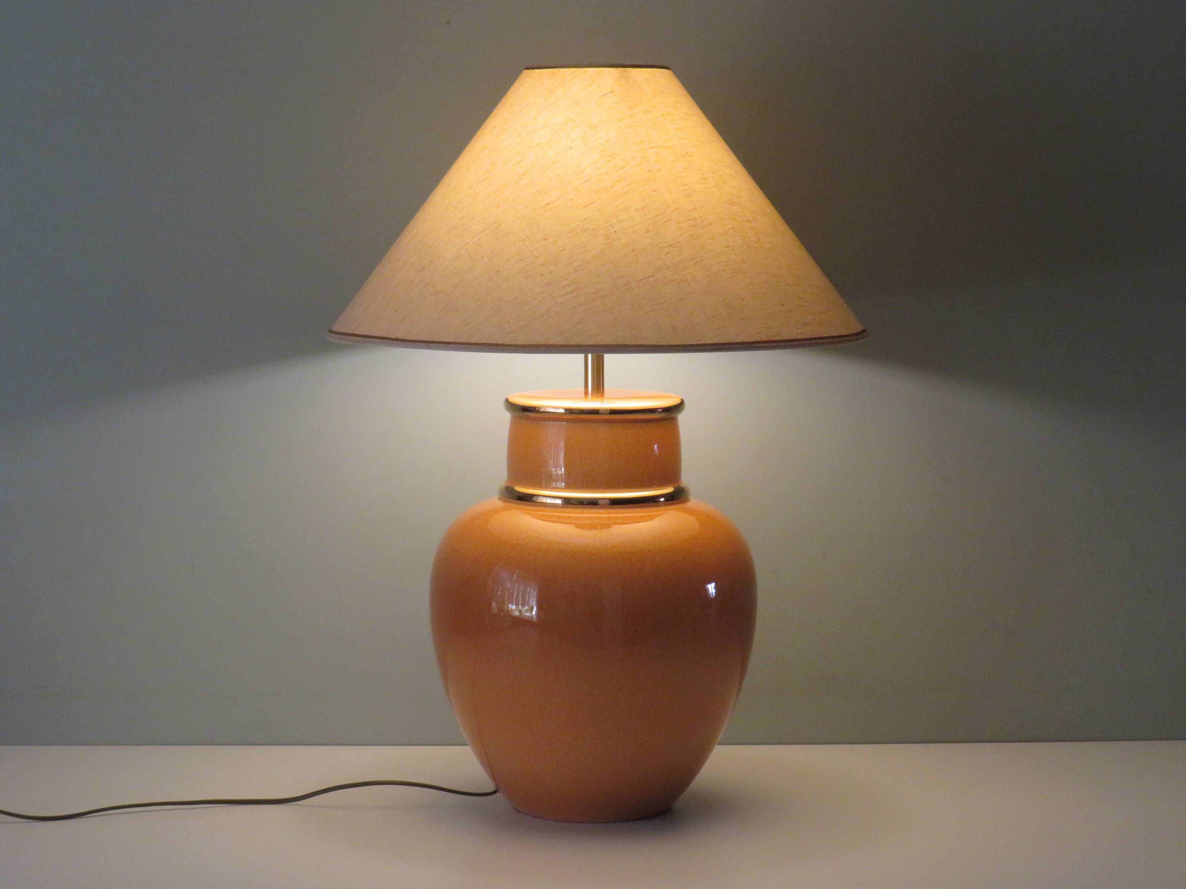 Grande Vintage Louis Drimmer ceramic table lamp, France 1970