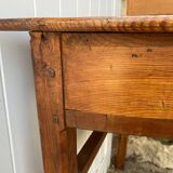 Table bureau d’angle coin en bois massif avec 1 tiroir
