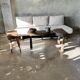Banc ou table basse modulaire en 2 parties L:2m l:60 H:46