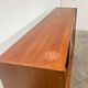 High vintage wooden sideboard with display cabinet and bar - Scandinavian style