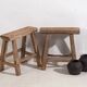 Pair of antique stools (circa 1900). Set of 2 pieces
