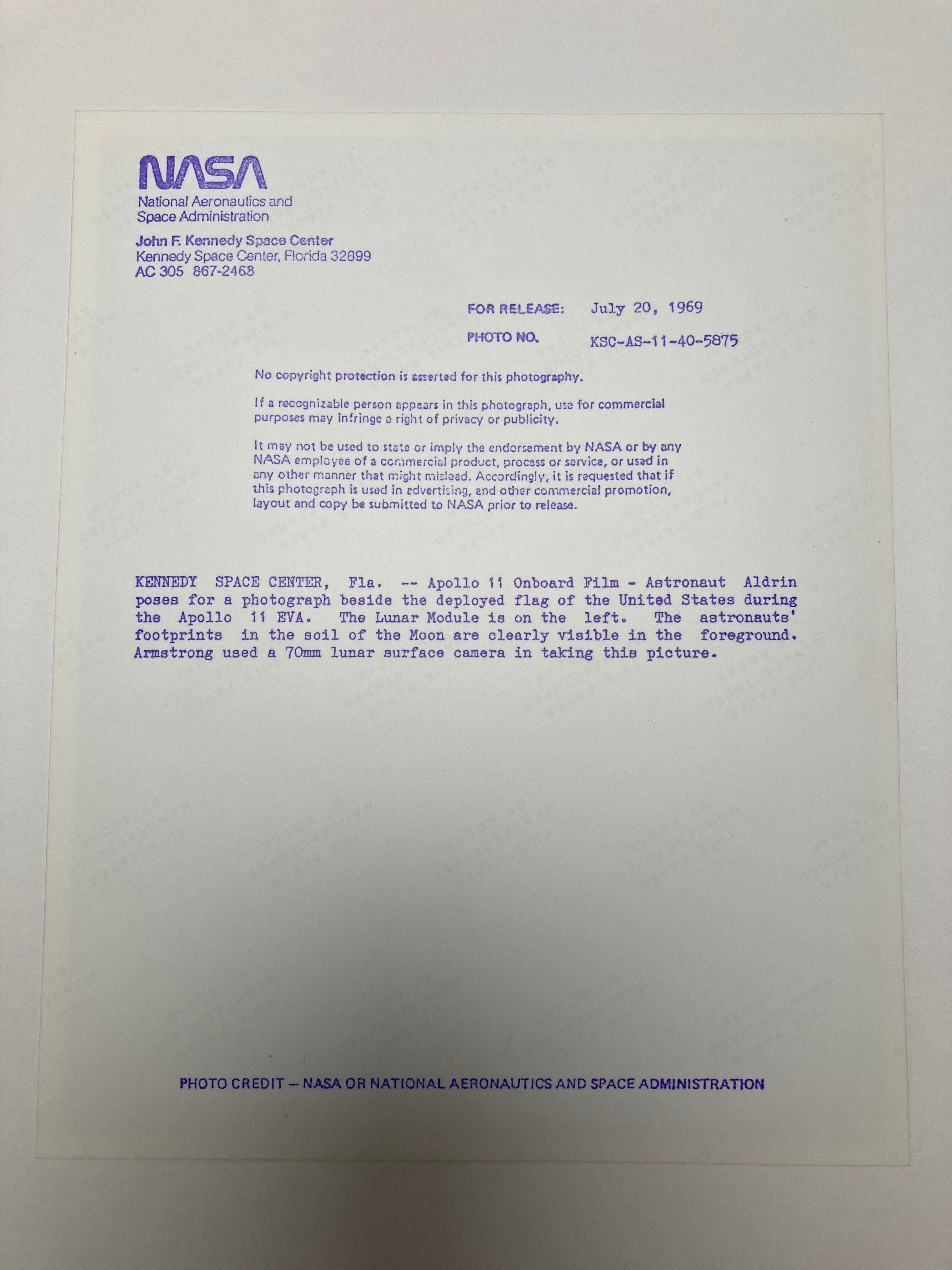 Original Apollo 11 Nasa Photography