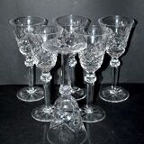 Series of 6 wine glasses in diamond cut crystal Lemberg or Saint-Louis 18cm