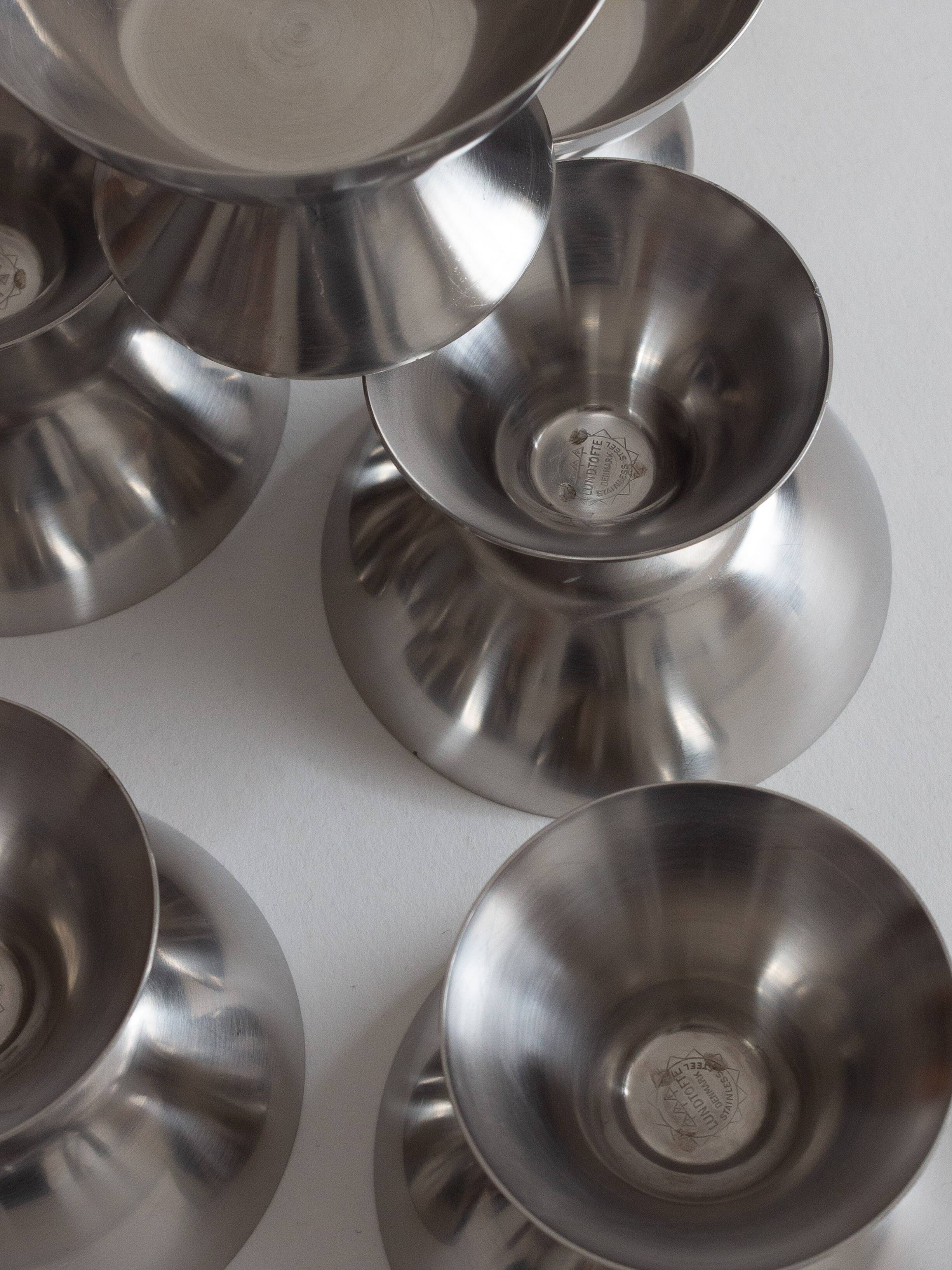 Set of eight ice cream cups, Lundtofte Denmark, 1960s