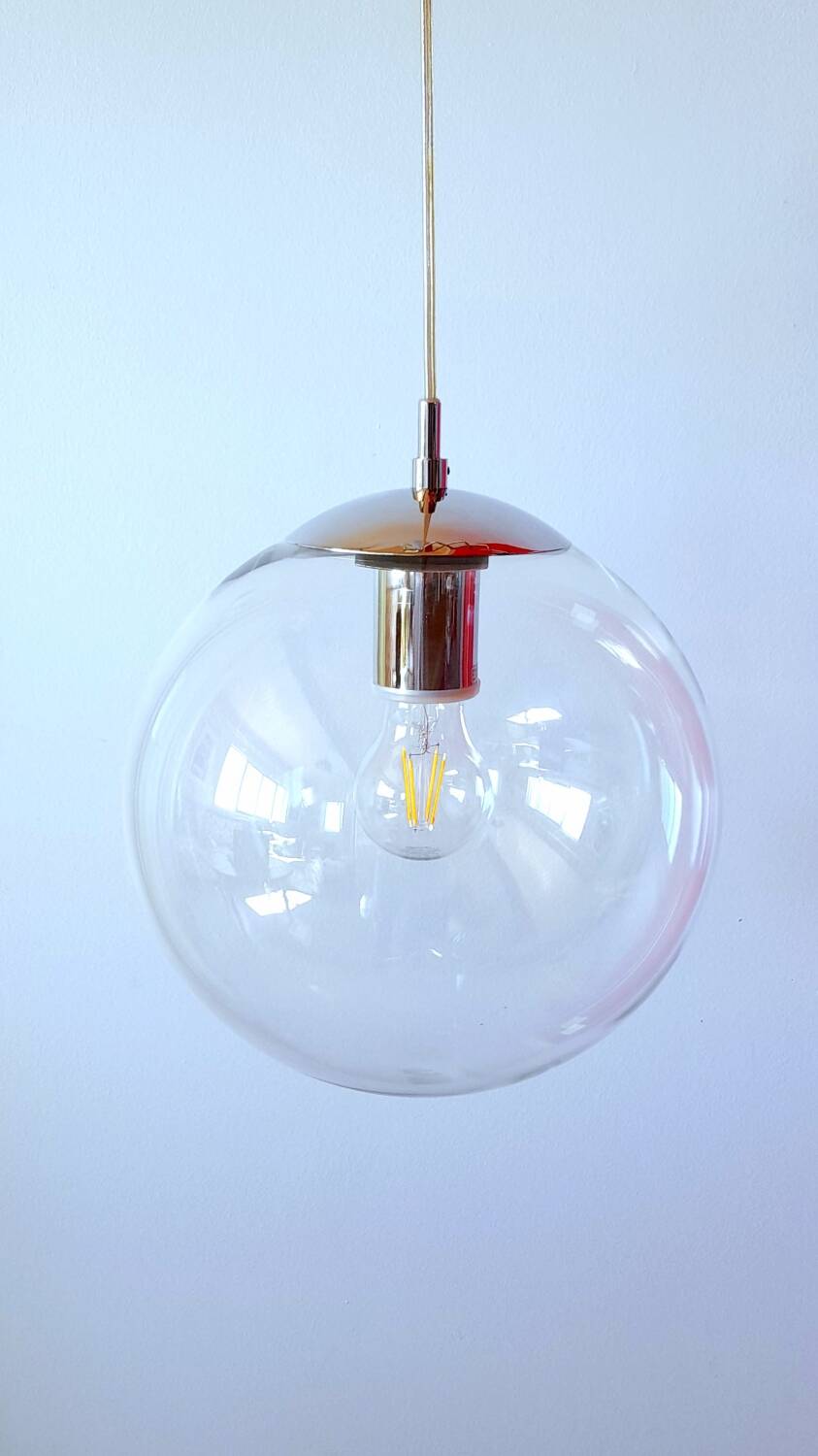 Glass globe pendant light