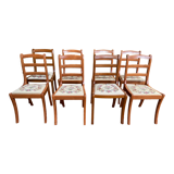 Suite of 8 English-style chairs with points