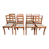 Suite de 8 chaises style anglais aux points