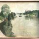 La Seine vers Marly de M. Tassart vers 1950. Huile sur panneau.