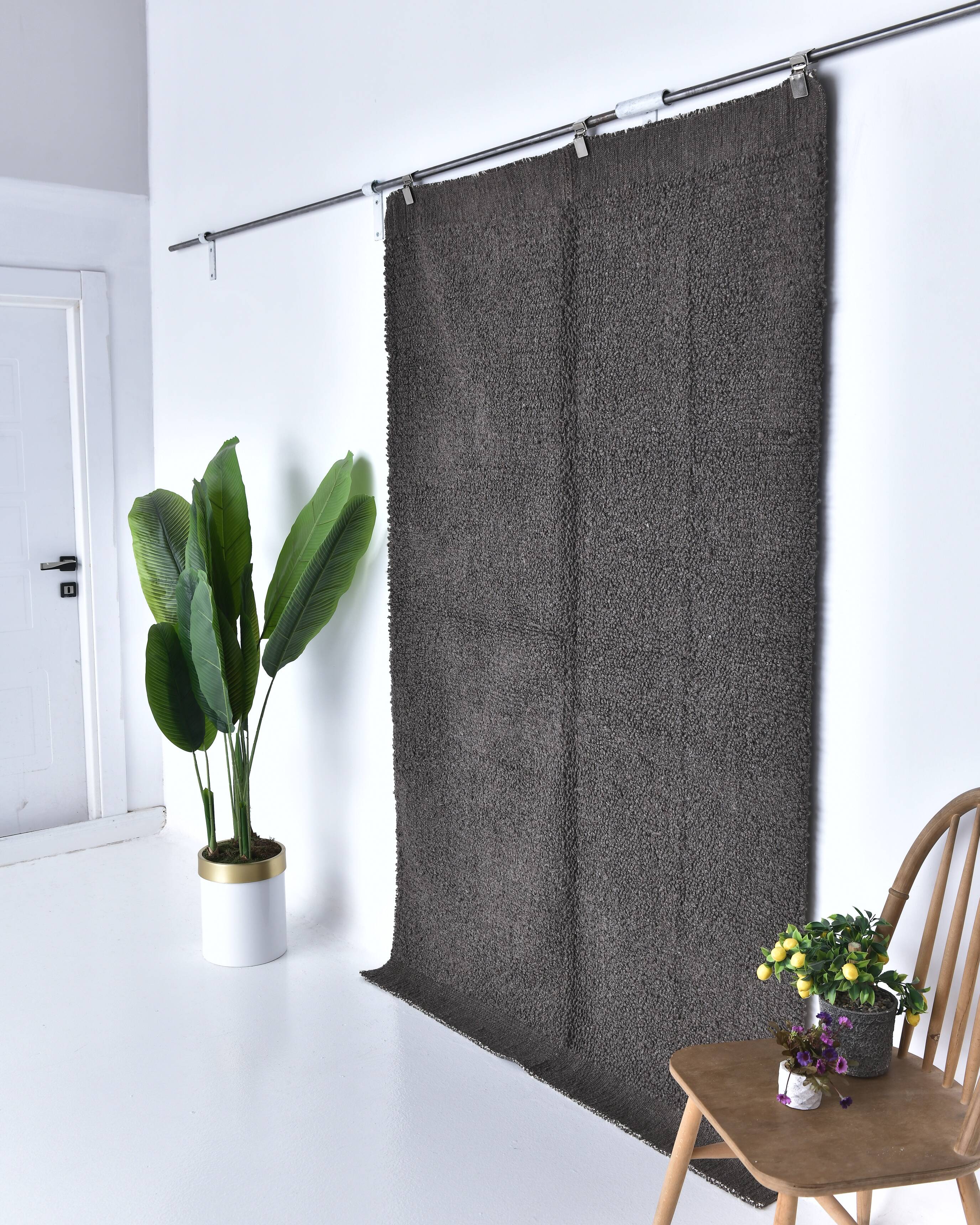 4x7 Brown & Gray Handmade Wool Vintage Rug 140x221Cm SK 241972