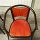 Table and 6 armchairs Baumann Diese, design Pagnon Pelhaître, Wenge color and red,