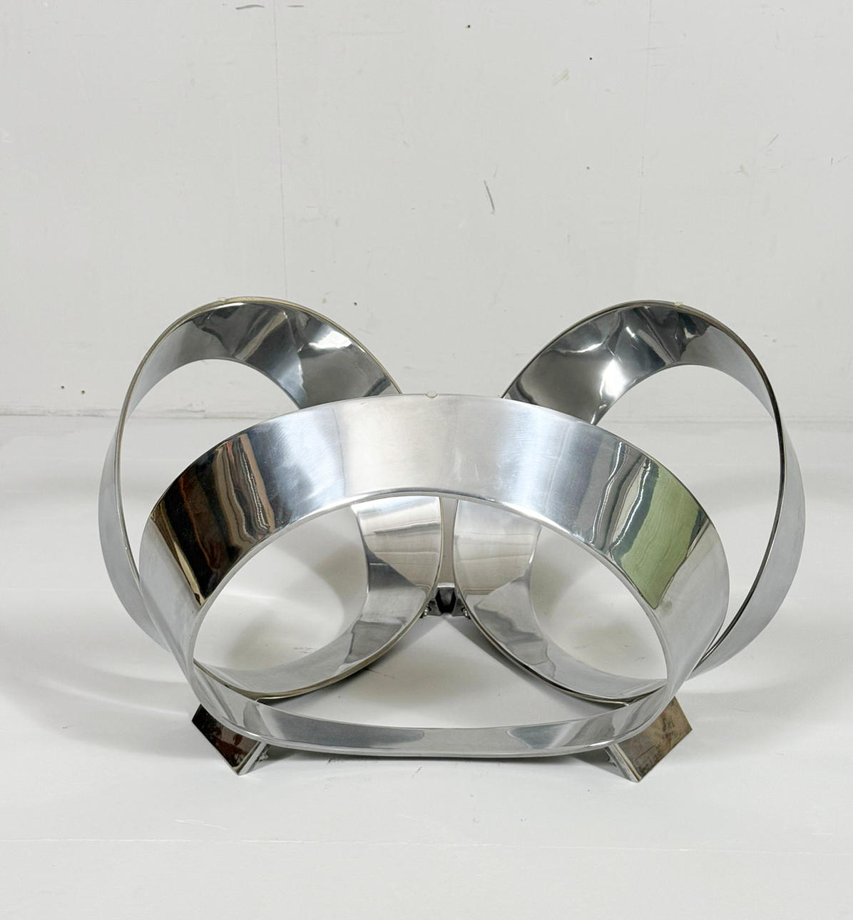 Knut Hesterberg. Space Age coffee table by Knut Hesterberg for Ronald Schmitt, diamond aluminium, 1970s, Germany.