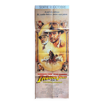 Affiche cinéma originale "Indiane Jones et la dernière croisade" Harrison Ford 60x160cm 1989