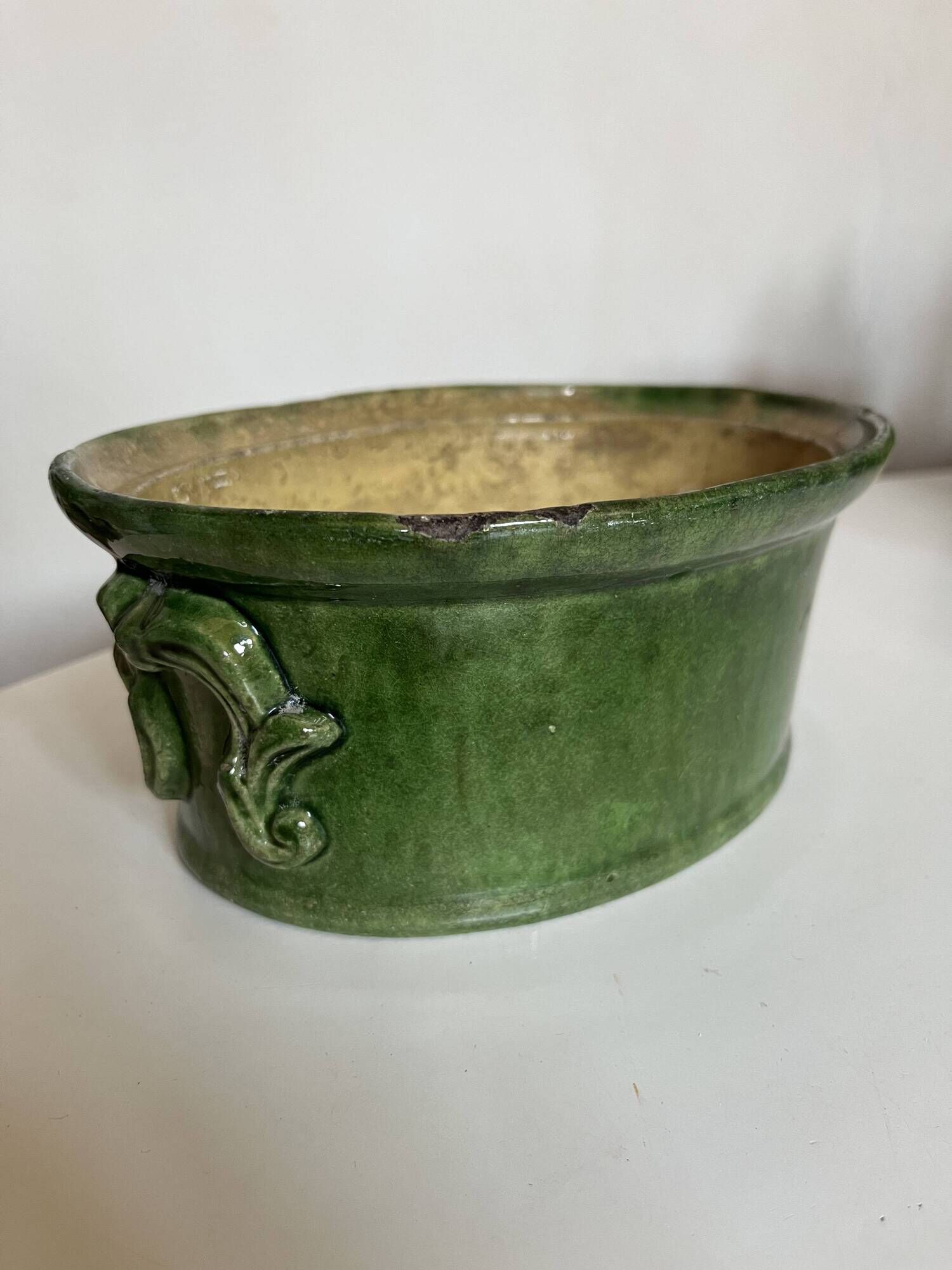 Farm terrine in glazed earthenware from the late 19th century by the Orchies Manufacture.