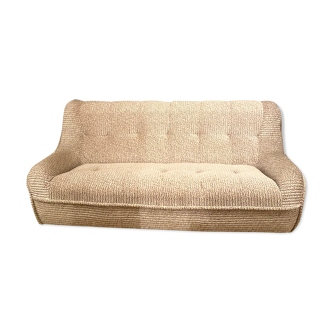 Canapé années 70 velours beige