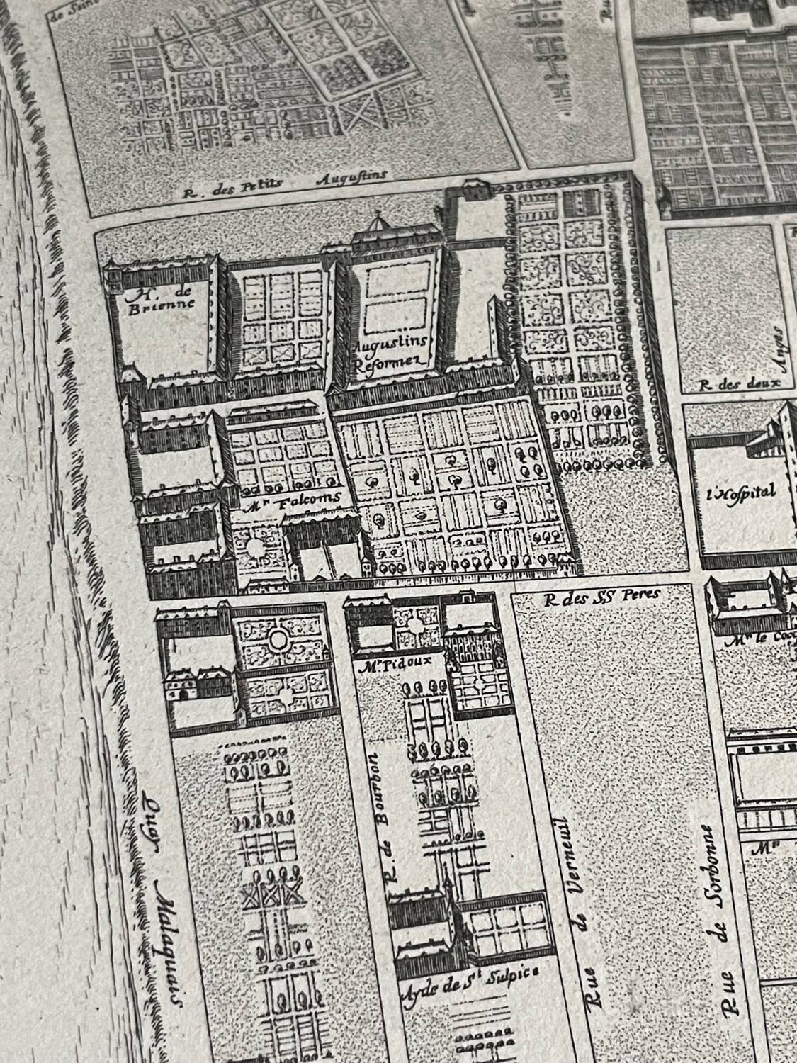 Map of Paris - Faubourg de Saint-Germain in 1652