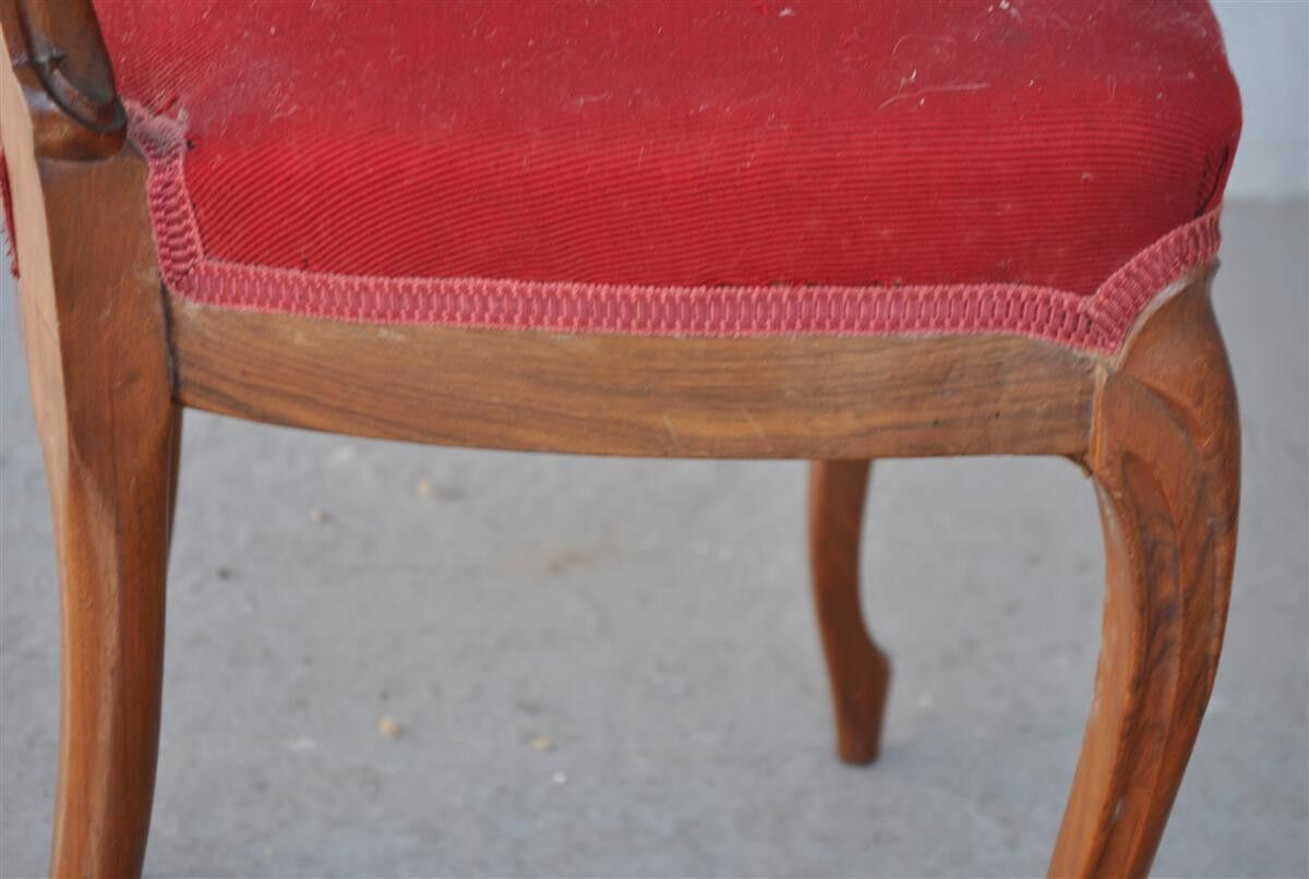 Pair of Chair Napoleon III period mahogany late XIXth