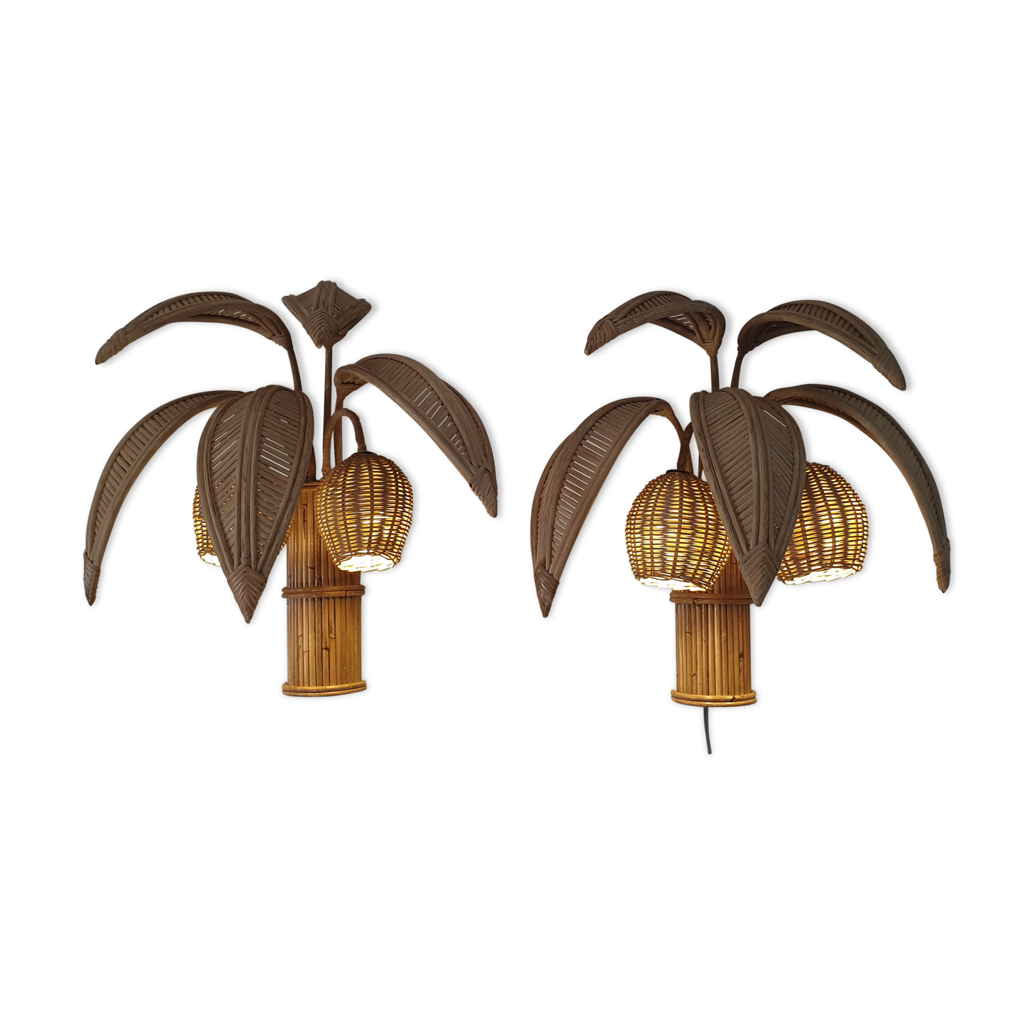 Pair of coconut sconces