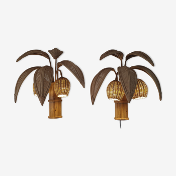 Pair of coconut sconces