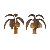 Paire d'appliques cocotier