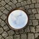 Round mirror plexiglass smoked gilac 1970 brown 40 cm