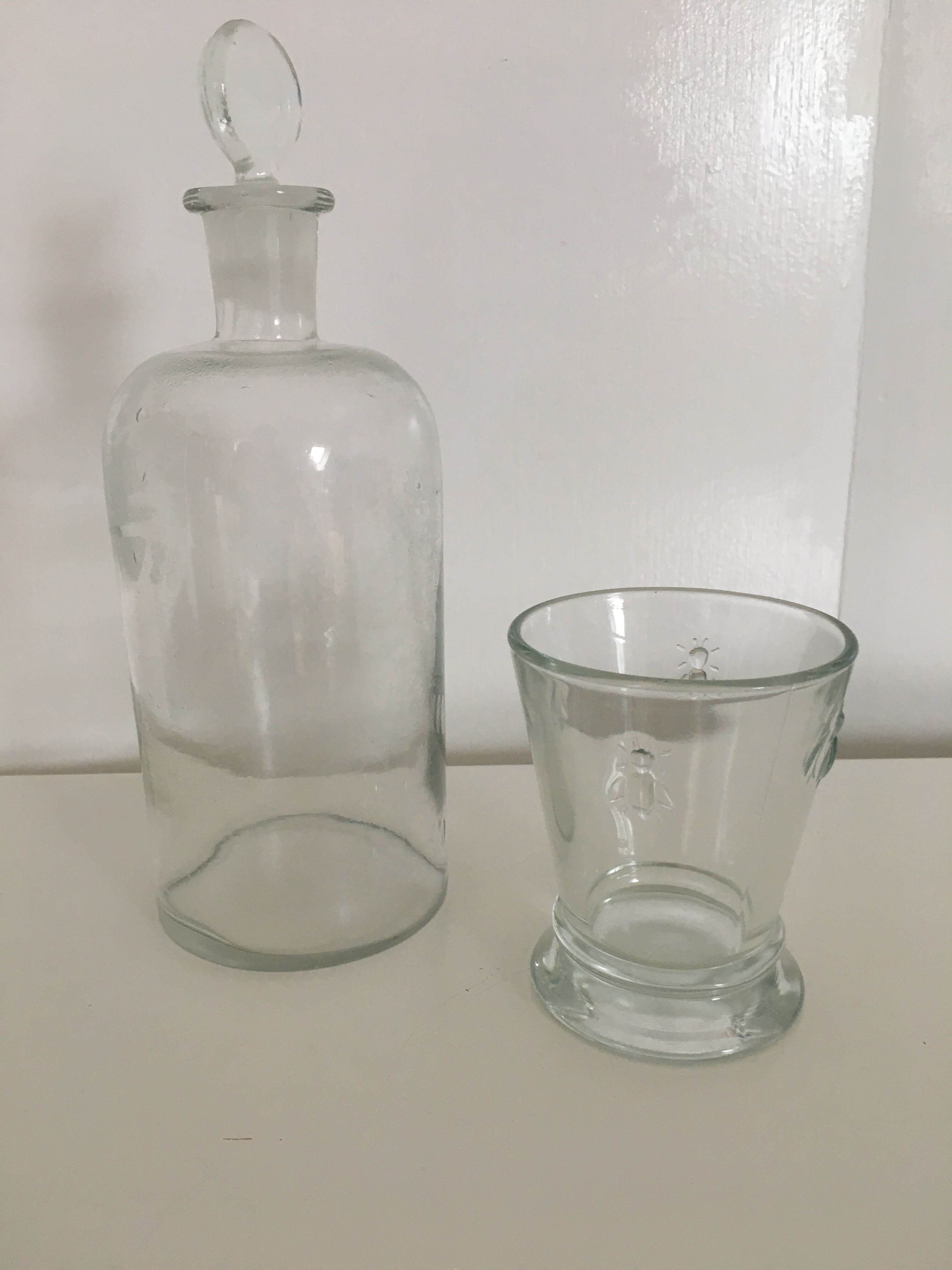 Clear glass pharmacy bottle