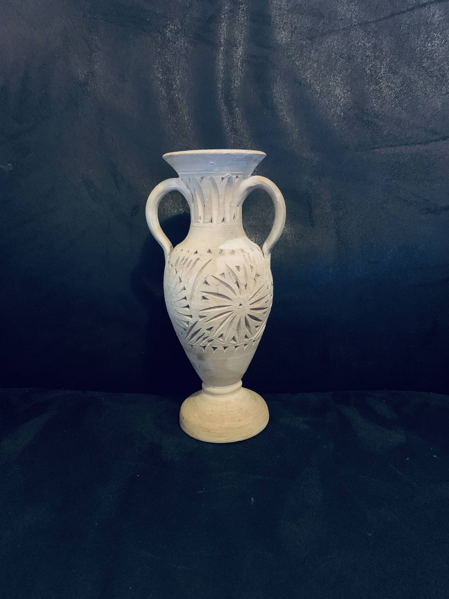 Amphora vase 20cm pottery Tunisia antique style handmade