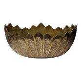 Jardinière indienne ancienne en laiton gravé, circa 1920-1940