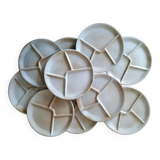 10 Vintage Grès du Marais compartment plates