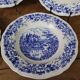 5 vintage Sarreguemines hollow plates, Castle model
