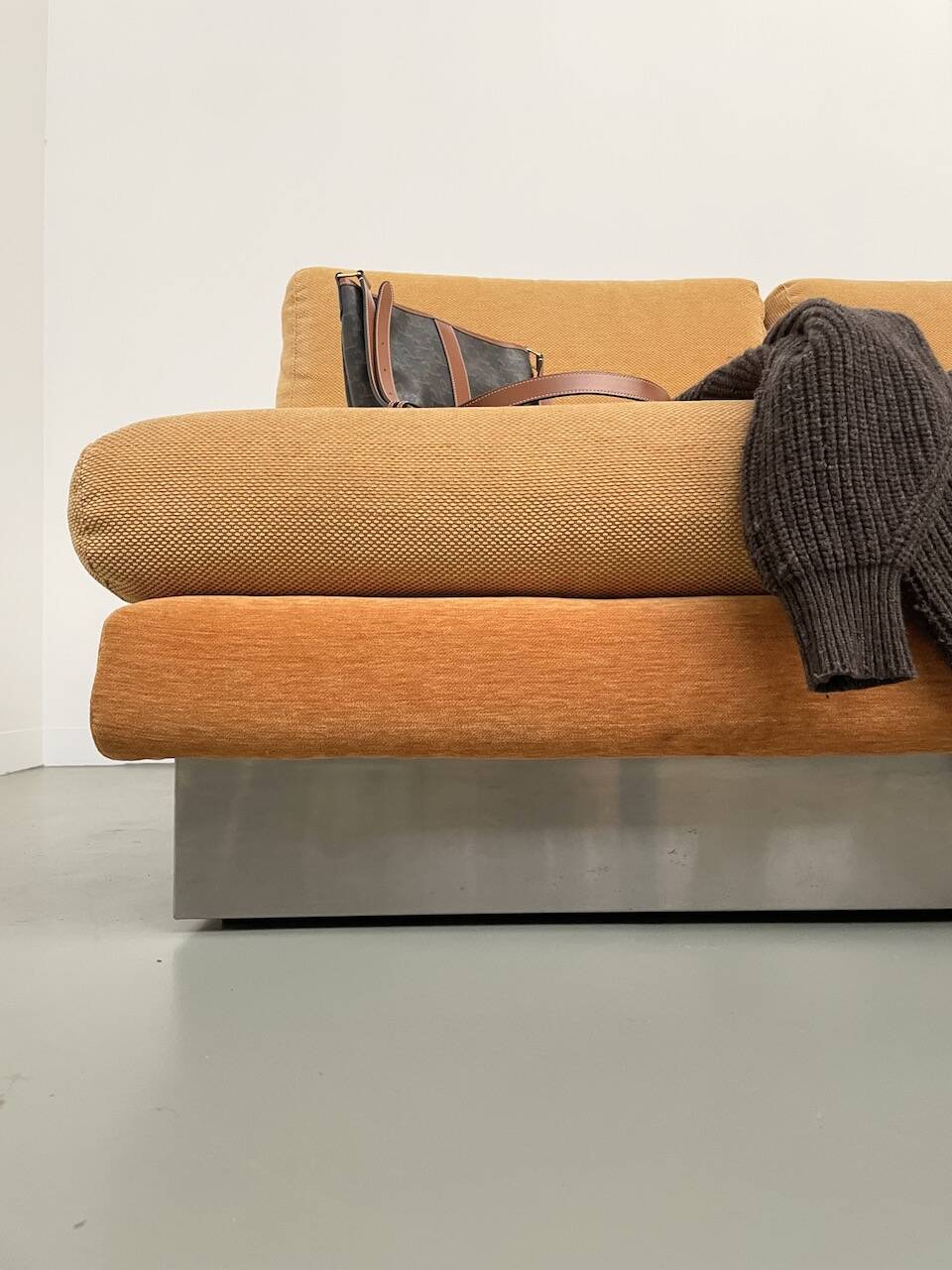 Jacques Charpentier 3-seater stainless steel sofa