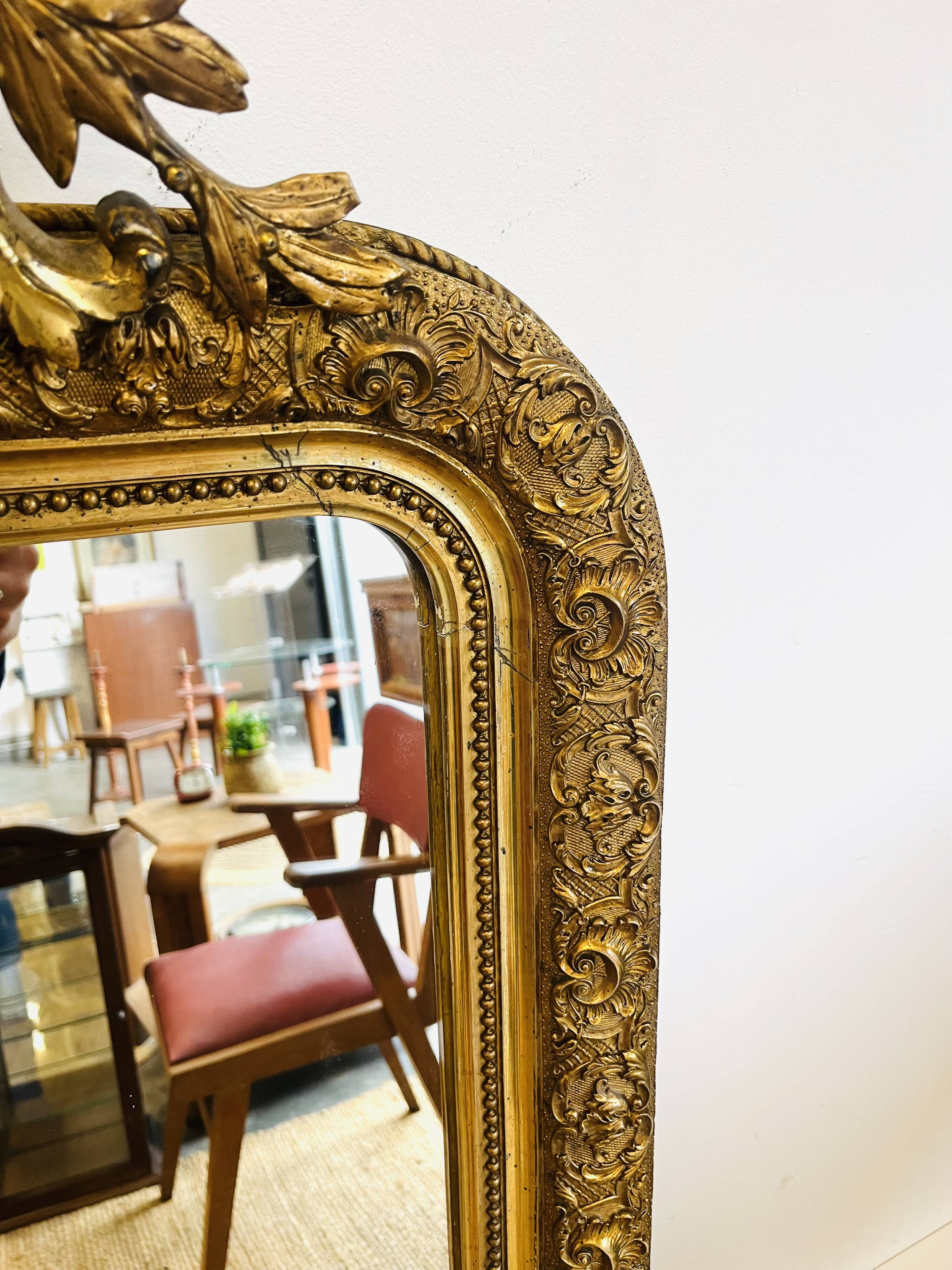 Large antique Louis-Philippe style mirror