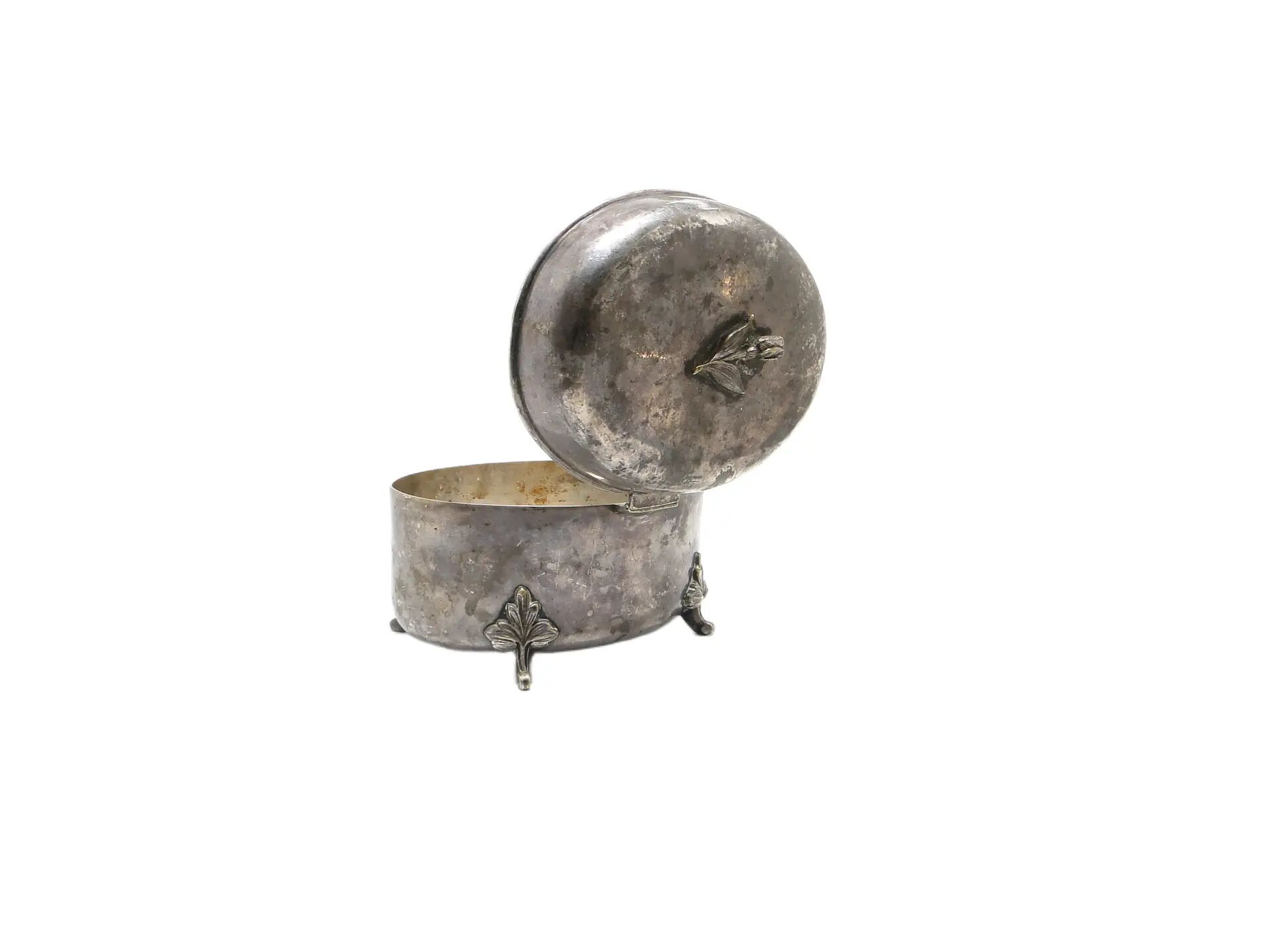 Art Deco sugar bowl, silver-plated brass, Fraget, Poland, 1920s.