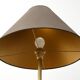 Hollywood Regency brass palm tree table lamp with black shade, France, 1970